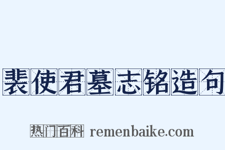 裴使君墓志铭造句是什么意思的图片